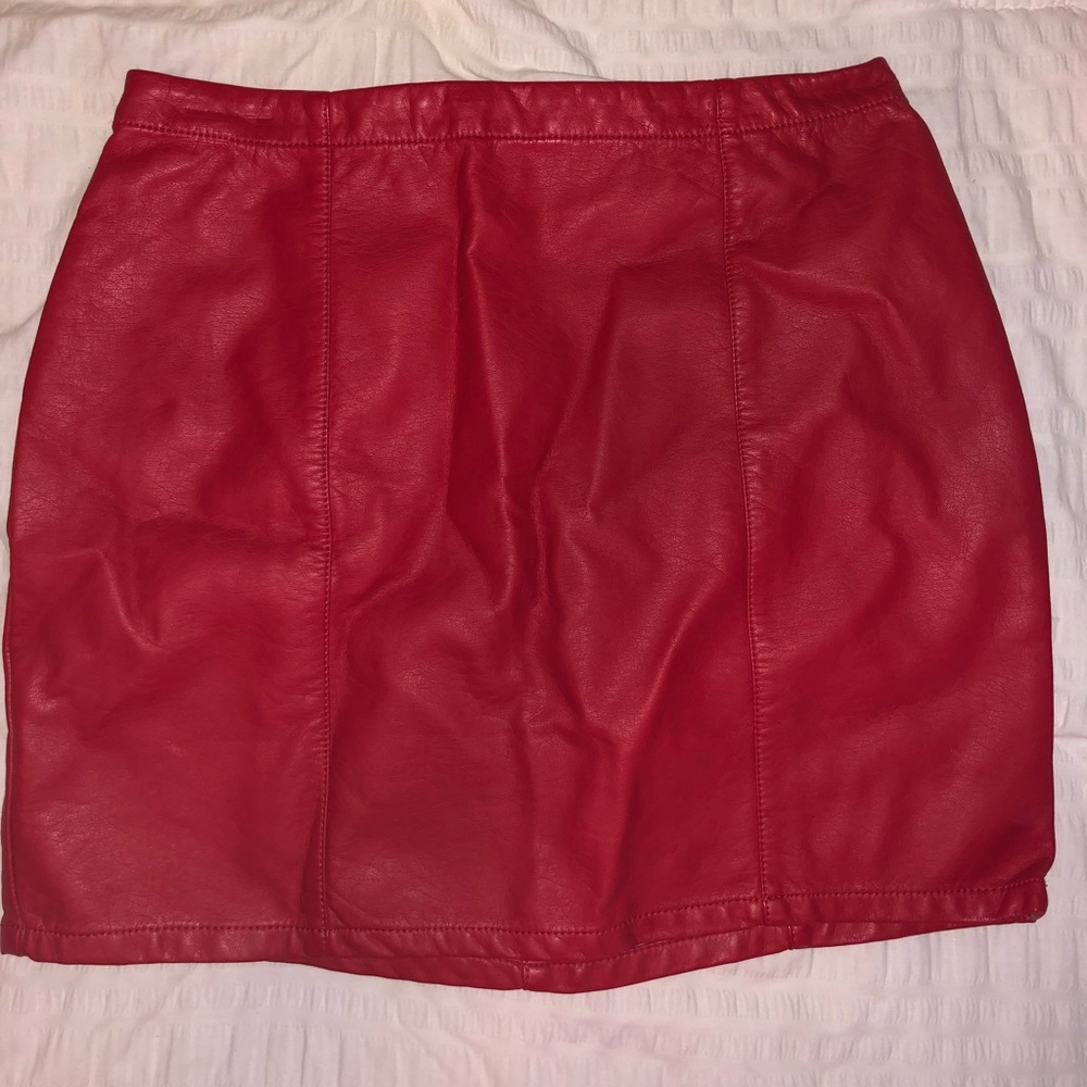 Forever 21 Red Leather Skirt NWT